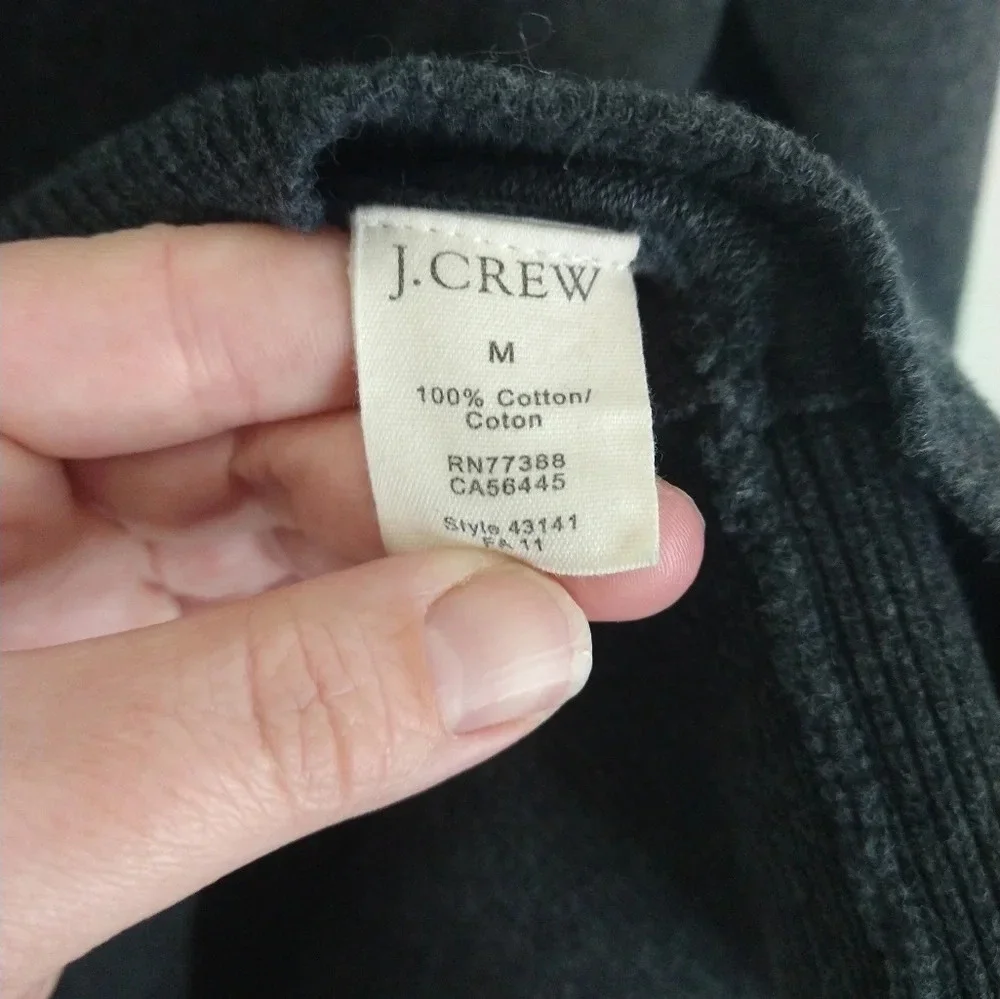J. Crew Men's Button Collar cotton pullover sweater shirt size Medium Grey‎